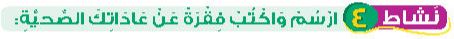 نشاط 4 ارسم واكتب فقرة من عاداتك الصحية
